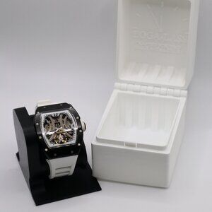 Watches Black & White Skeleton Automatic Sport Watch – 39mm Exhibition Case